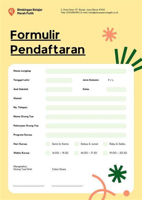 Sertifikat, penghargaan, tanda, atau dokumen yang dipajang di ojek motor latihan slice serve — isi form pendaftaran